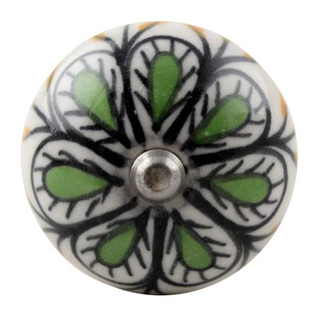Pea Green Ceramic Floral Wine Stopper